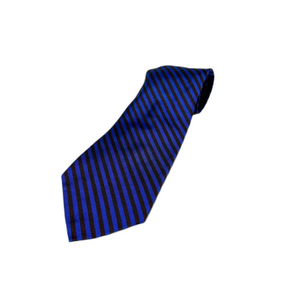 Lauren Ralph Lauren Men's Royal Blue Purple Diagonal Stripe 100% Silk Tie